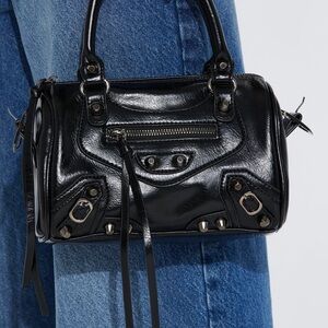 Black faux Leather Handbag